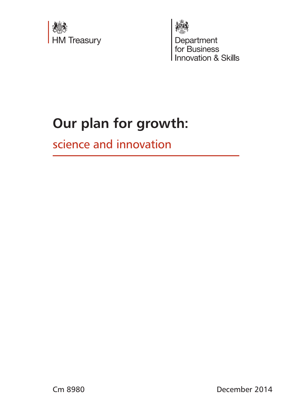 Our plan for growth: science and innovation