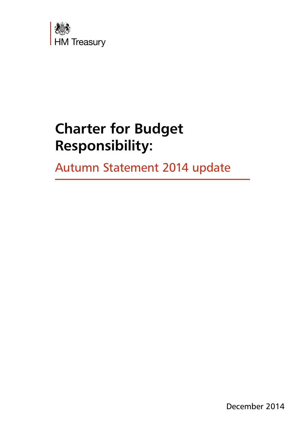Charter for Budget Responsibility: Autumn Statement 2014 update