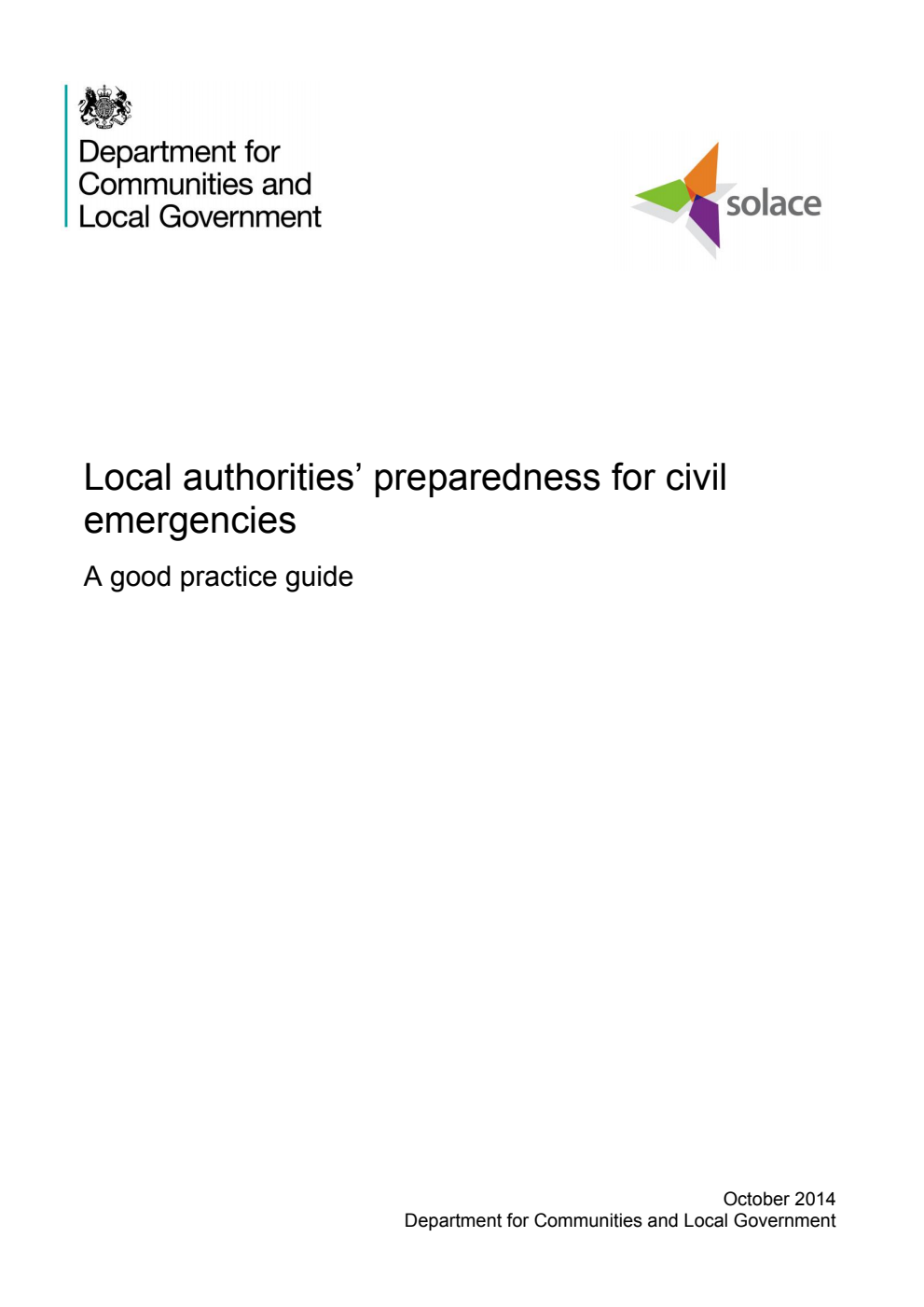 Local authorities’ preparedness for civil emergencies: A good practice guide