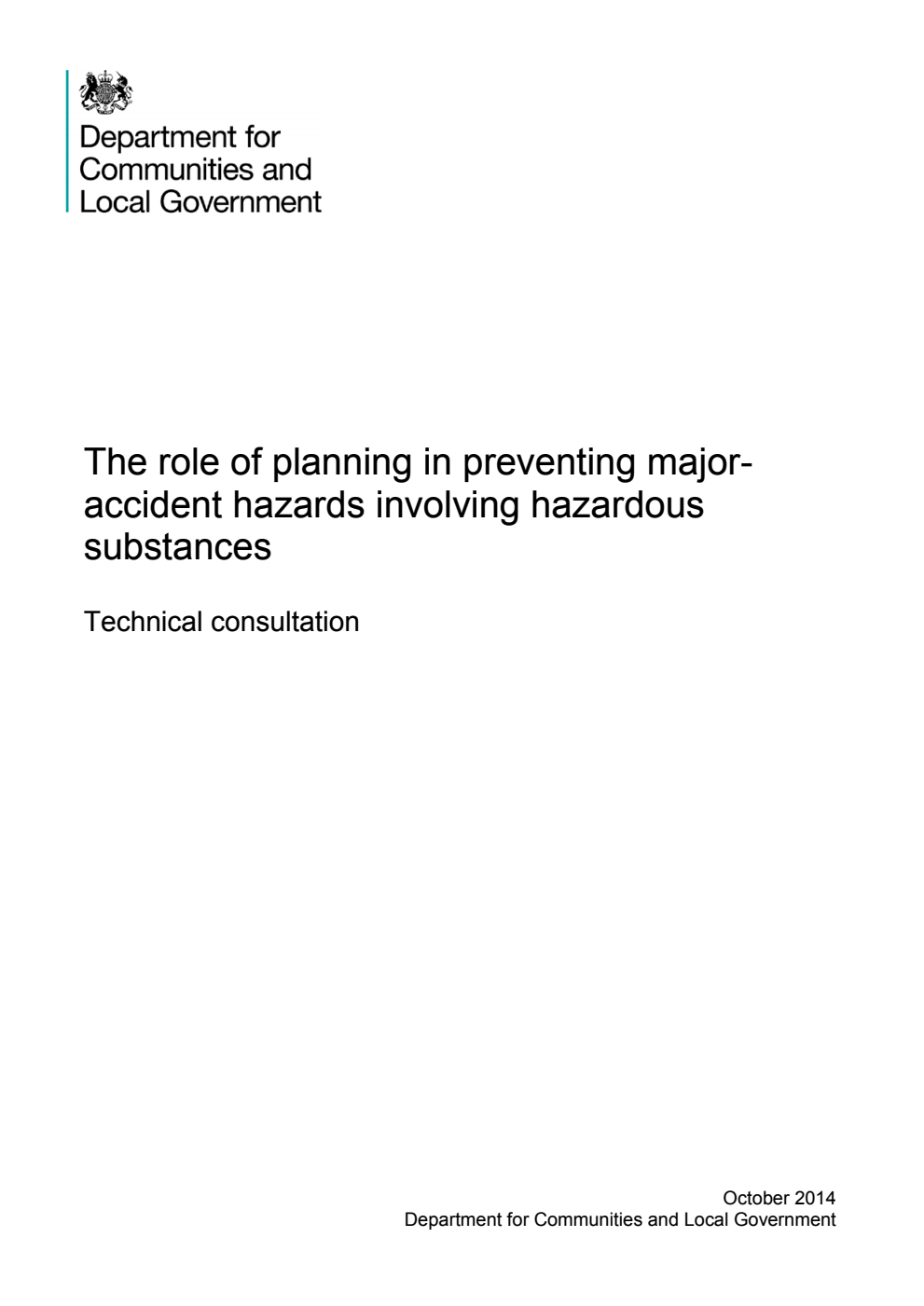 The role of planning in preventing major accident hazards involving hazardous substances: Technical consultation