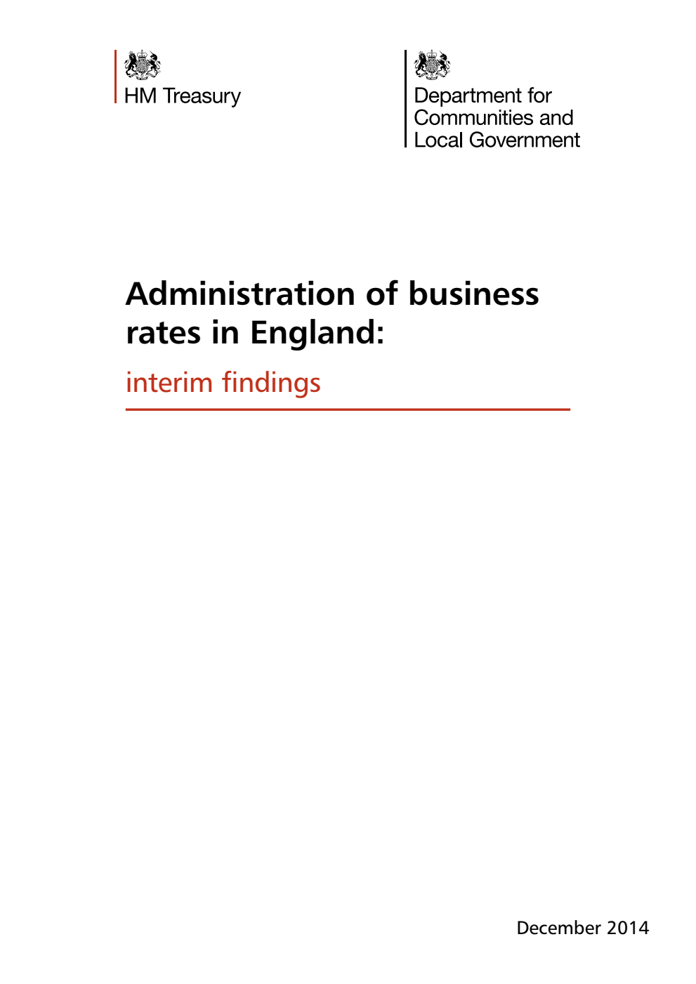 Administration of business rates in England: interim findings