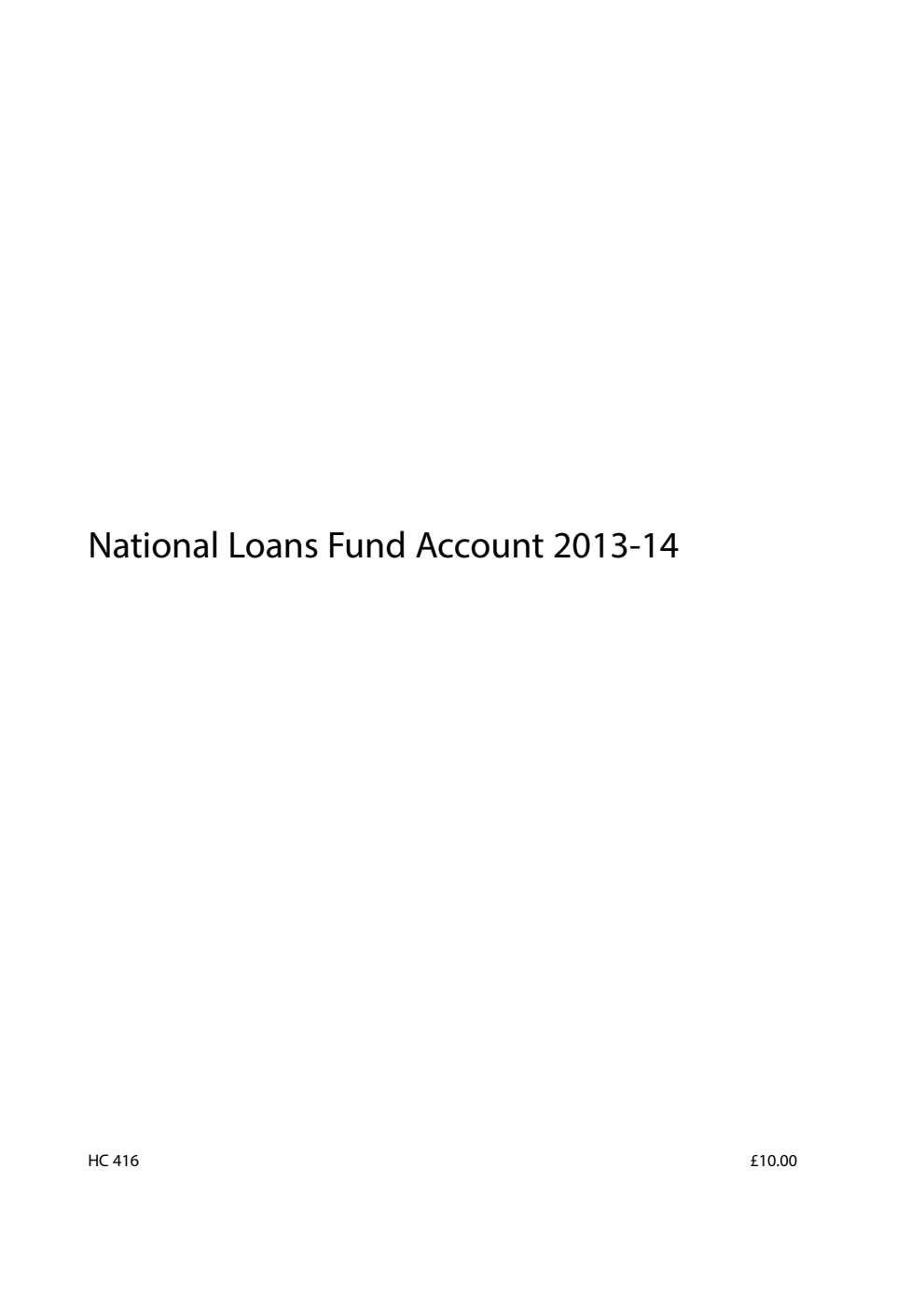 National Loans Fund Account 2013-14