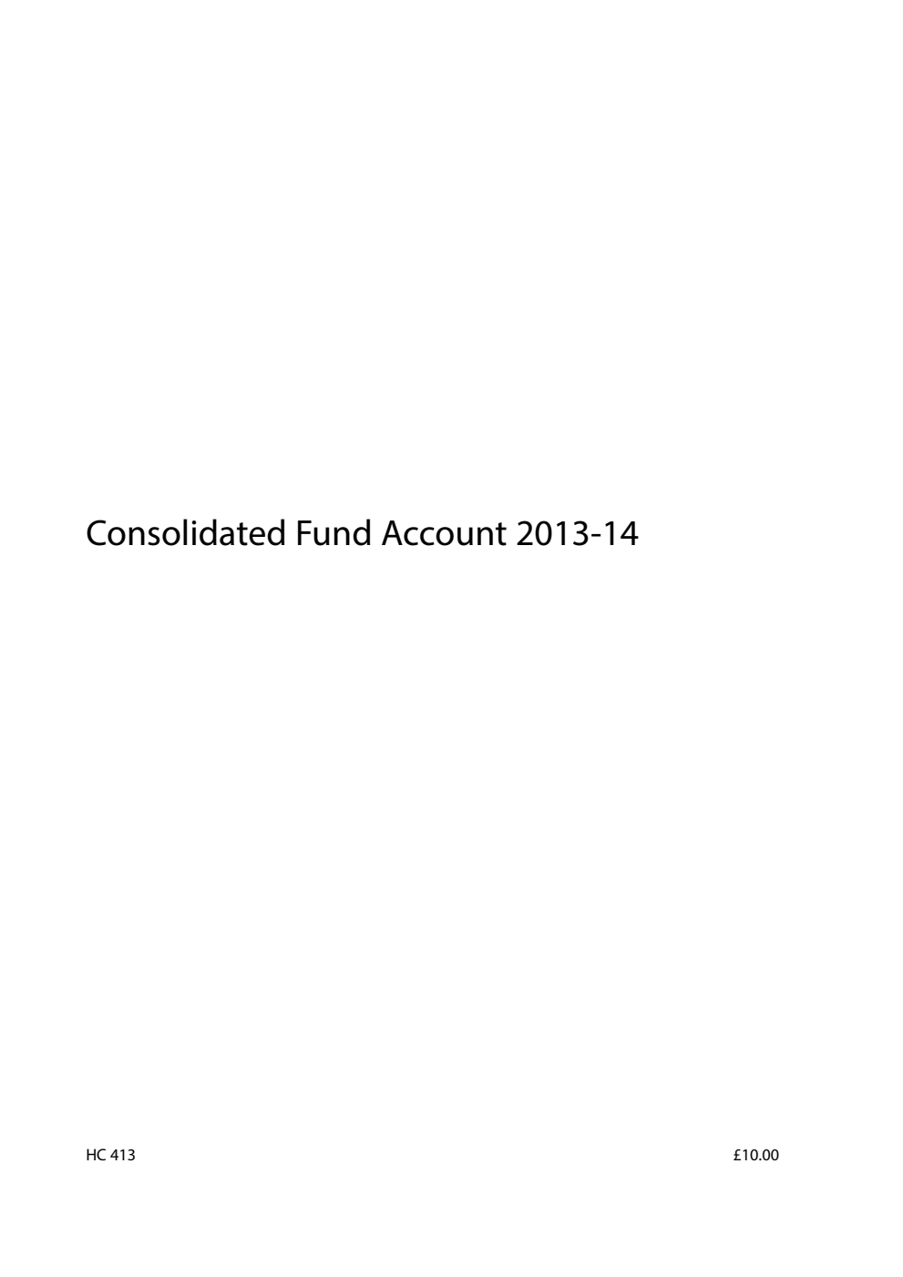 Consolidated Fund Account 2013-14