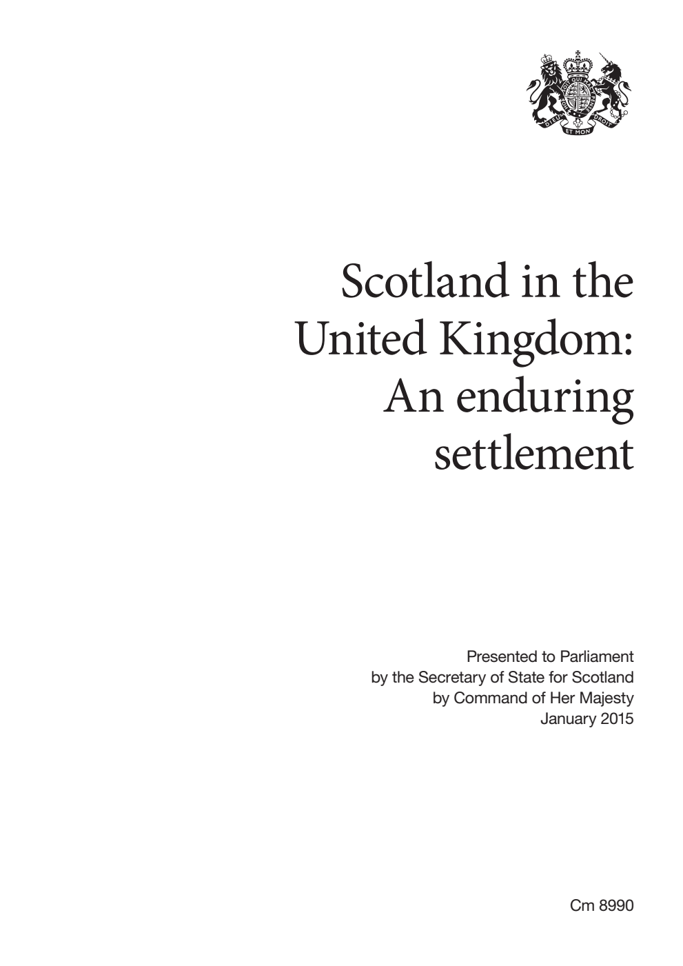 Scotland in the United Kingdom: An enduring settlement