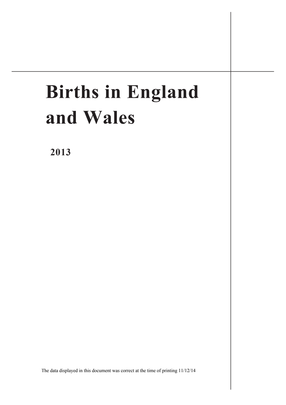 Births in England and Wales 2013