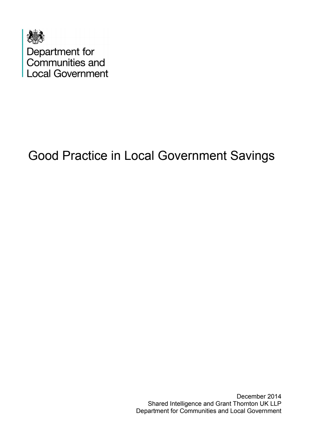 Good Practice in Local Government Savings