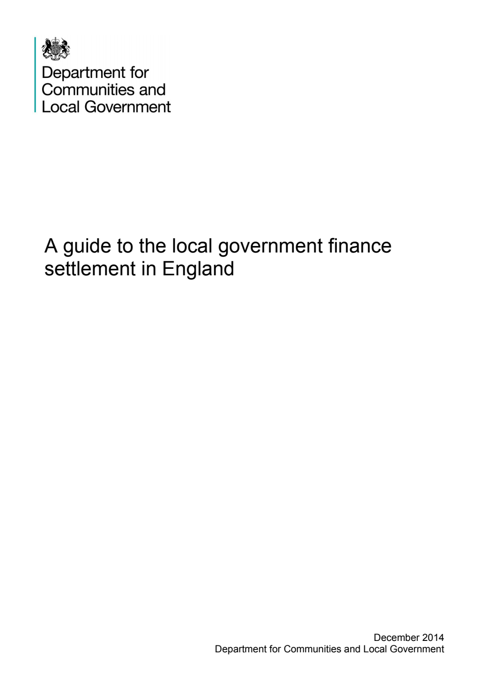 A guide to the local government finance settlement in England