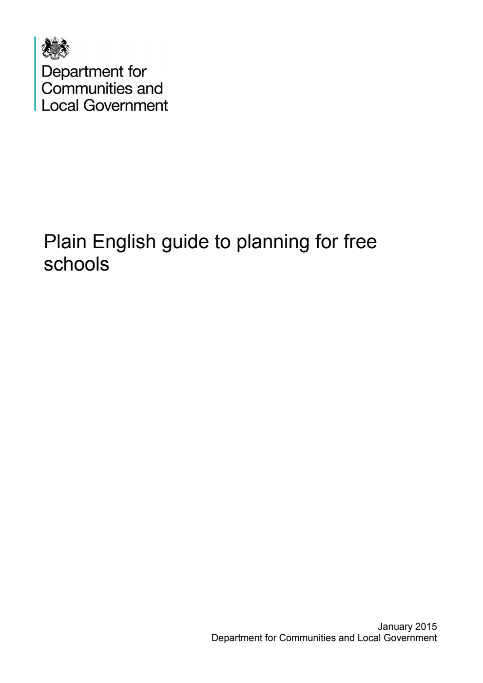Plain English guide to planning for free schools