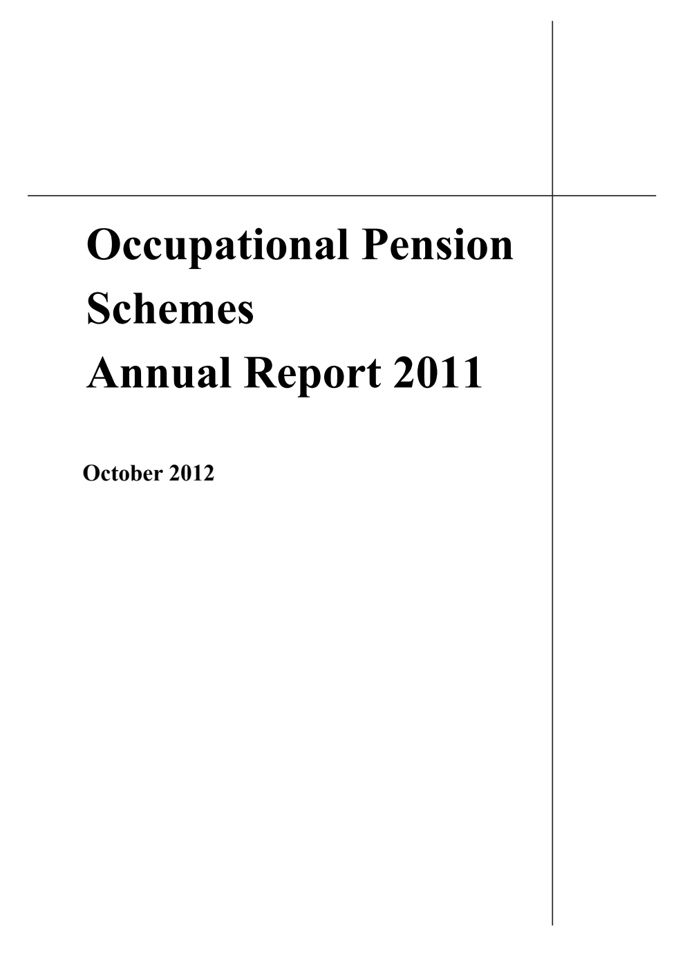 Occupational Pension Schemes: Annual Report 2011