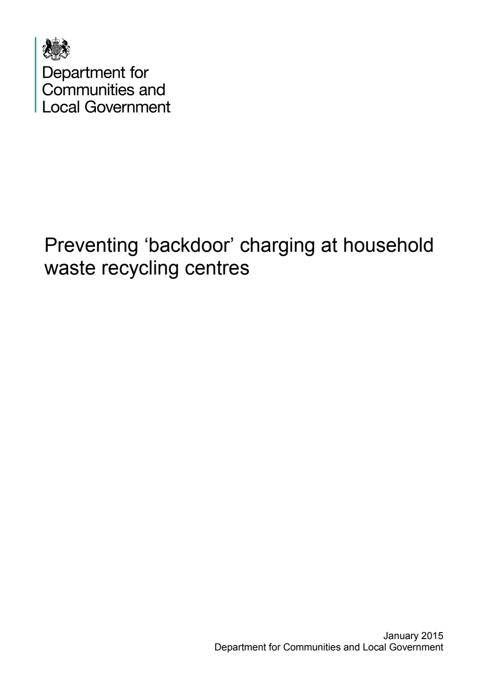 Preventing ‘backdoor’ charging at household waste recycling centres