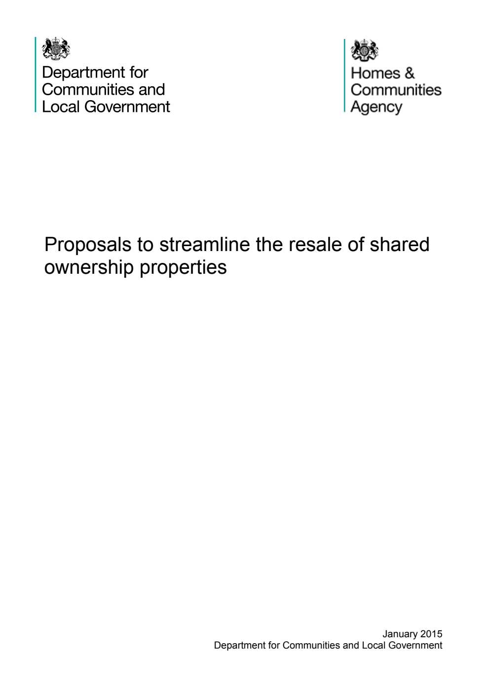 Proposals to streamline the resale of shared ownership properties