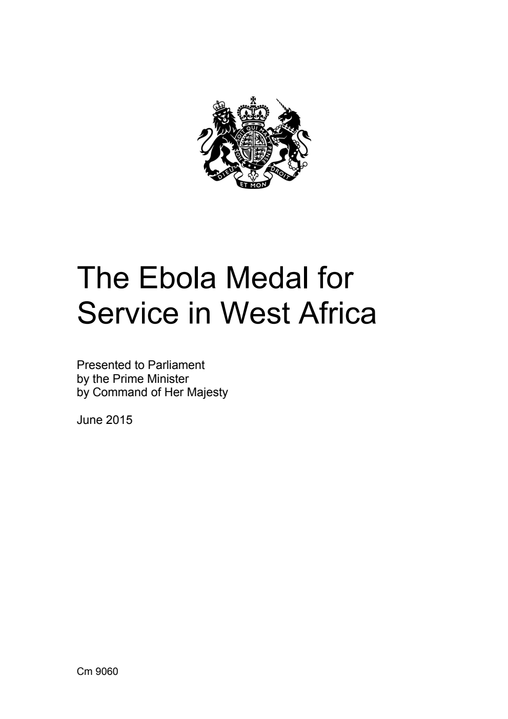 The Ebola Medal for Service in West Africa