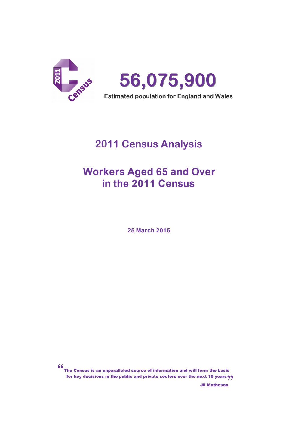2011 Census Analysis: Workers Aged 65 and Over in the 2011 Census