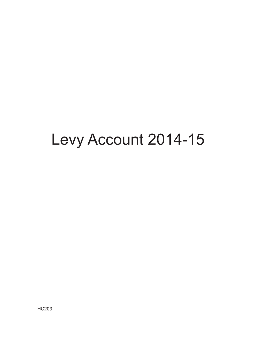 Levy Account in England 2014-15
