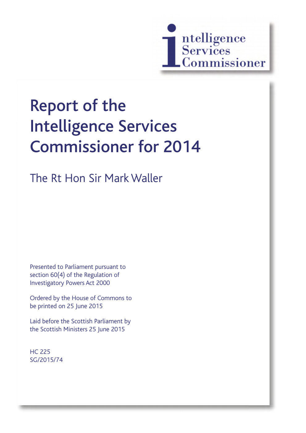 Report of the Intelligence Services Commissioner for 2014