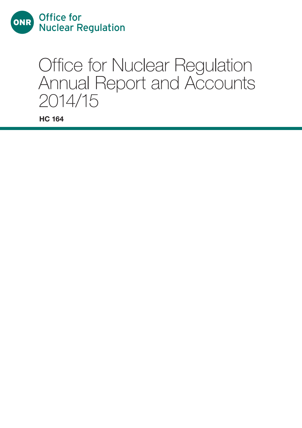 Office for Nuclear Regulation Annual Report and Accounts 2014/15