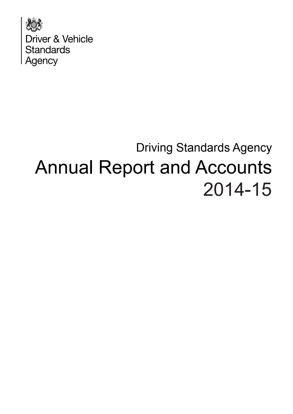 Driving Standards Agency Annual Report and Accounts 2014-15