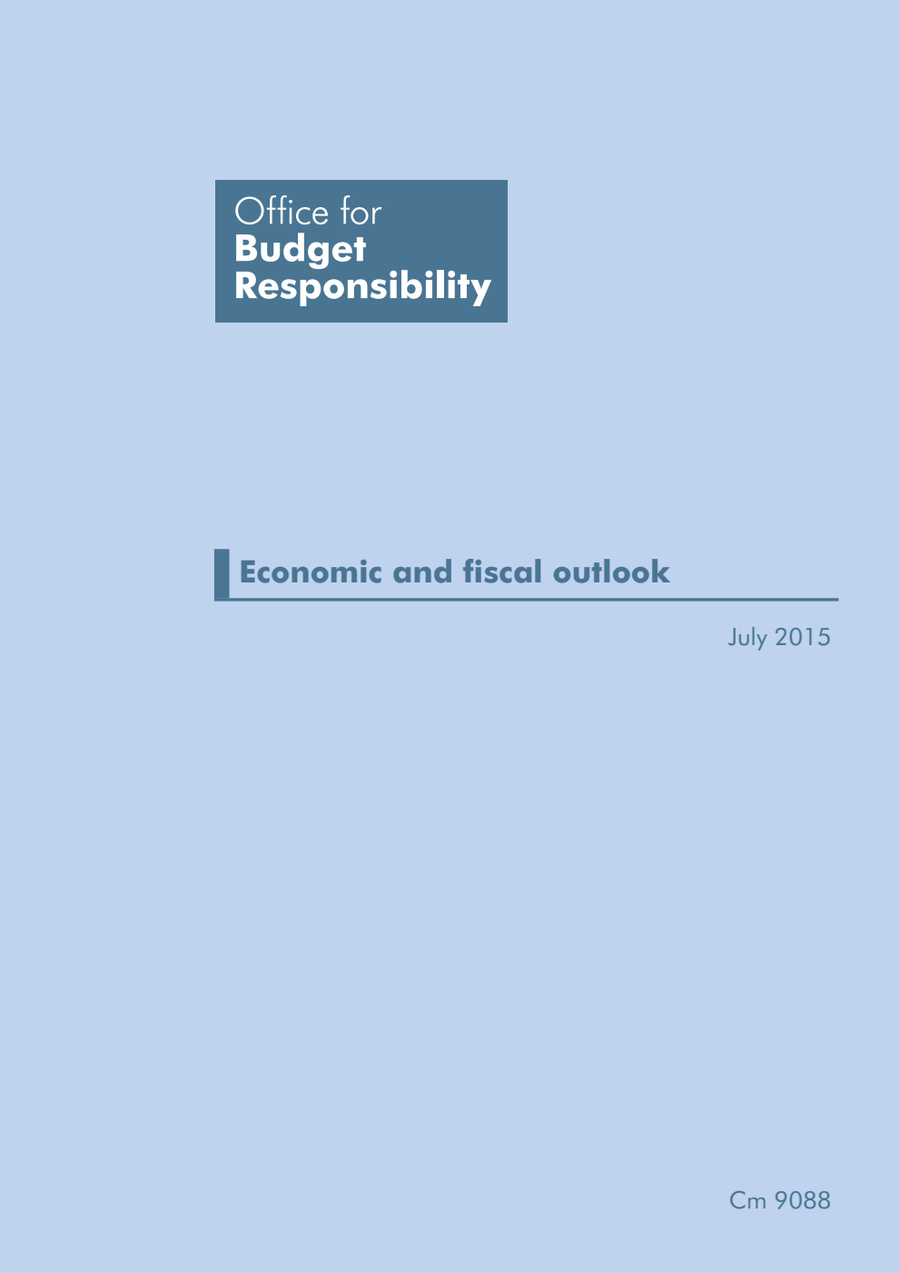 Office for Budget Responsibility Economic and Fiscal Outlook July 2015