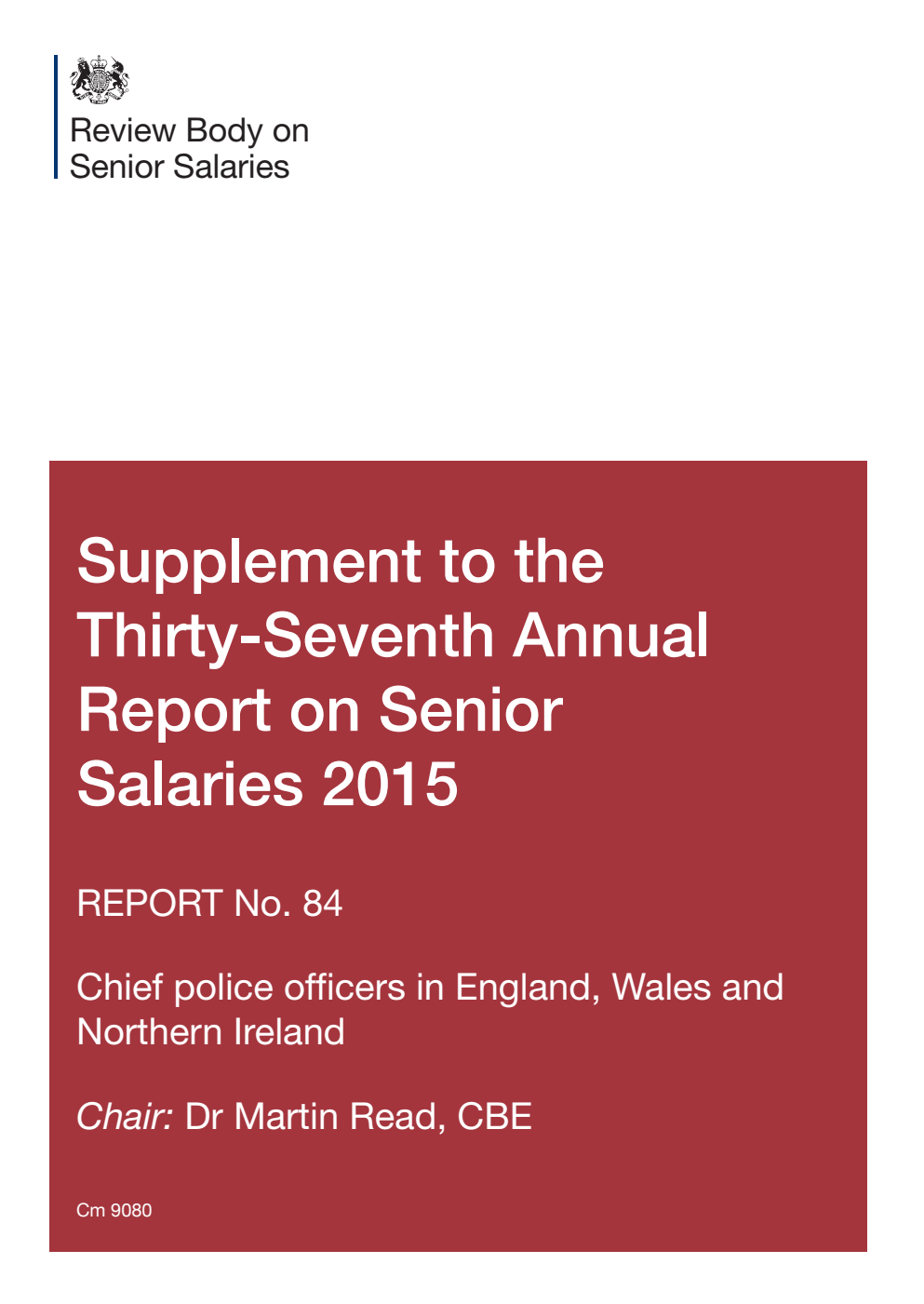 Supplement to the 37th Annual Report on Senior Salaries 2015: Report No. 84
