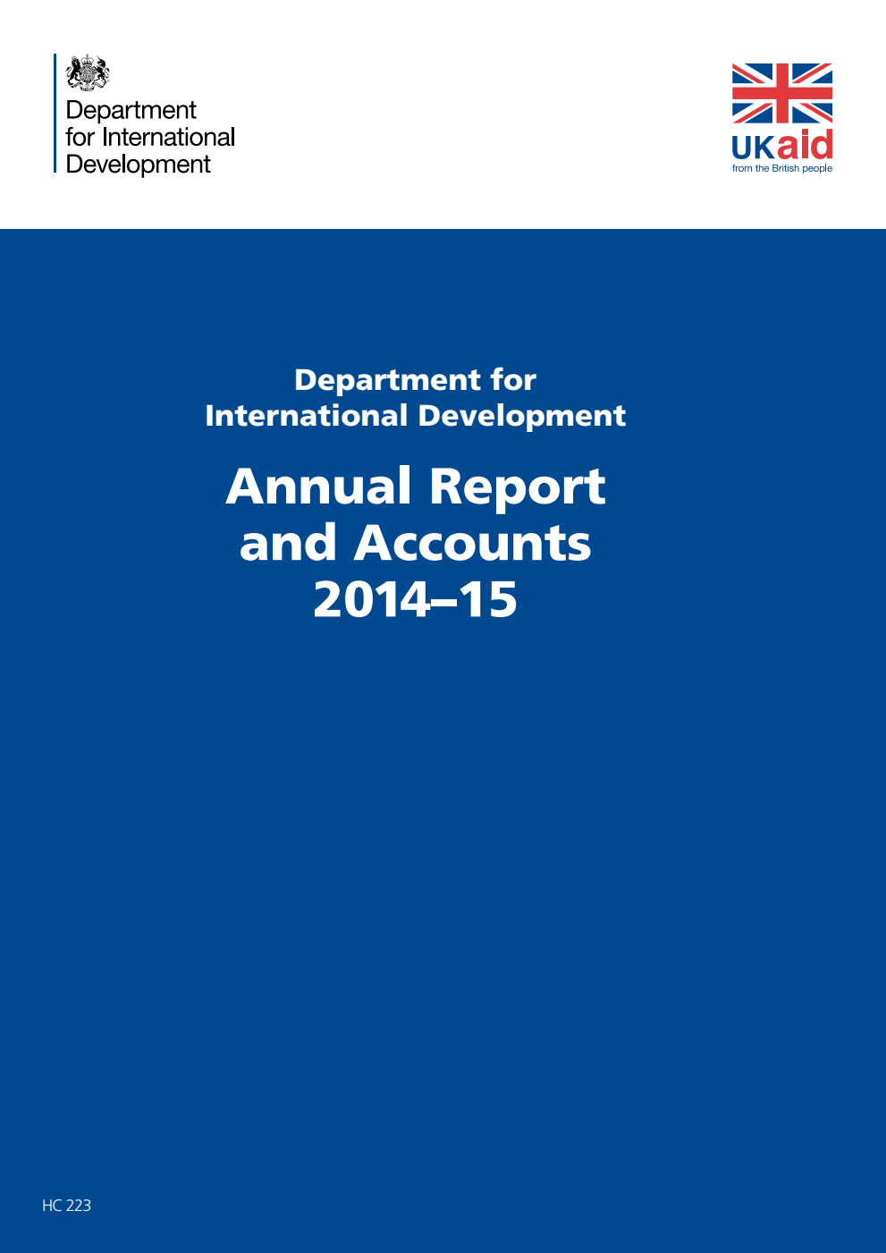 Department for International Development Annual Report and Accounts 2014-15