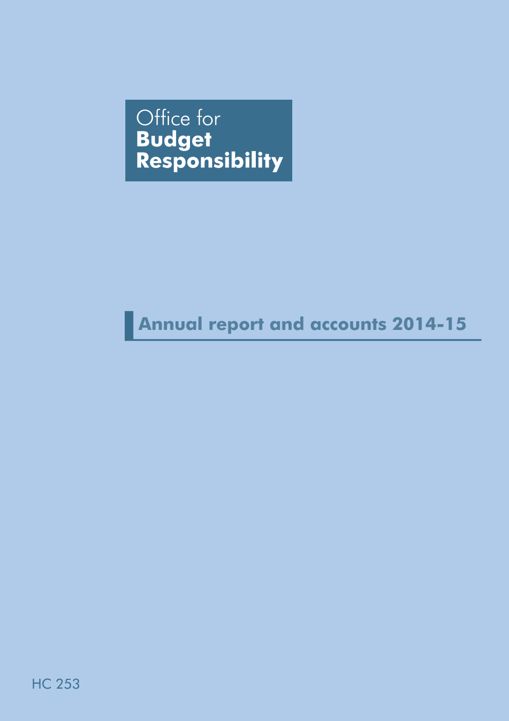 Office for Budget Responsibility Annual Report and Accounts 2014/15