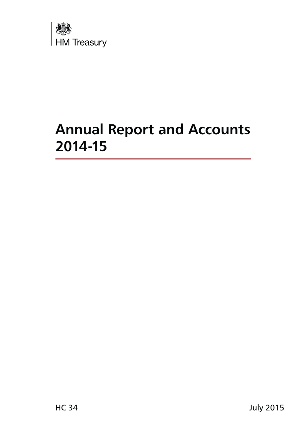 HM Treasury Annual Report and Accounts 2014-15