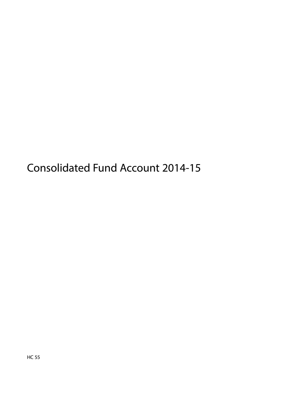 Consolidated Fund Account 2014-15