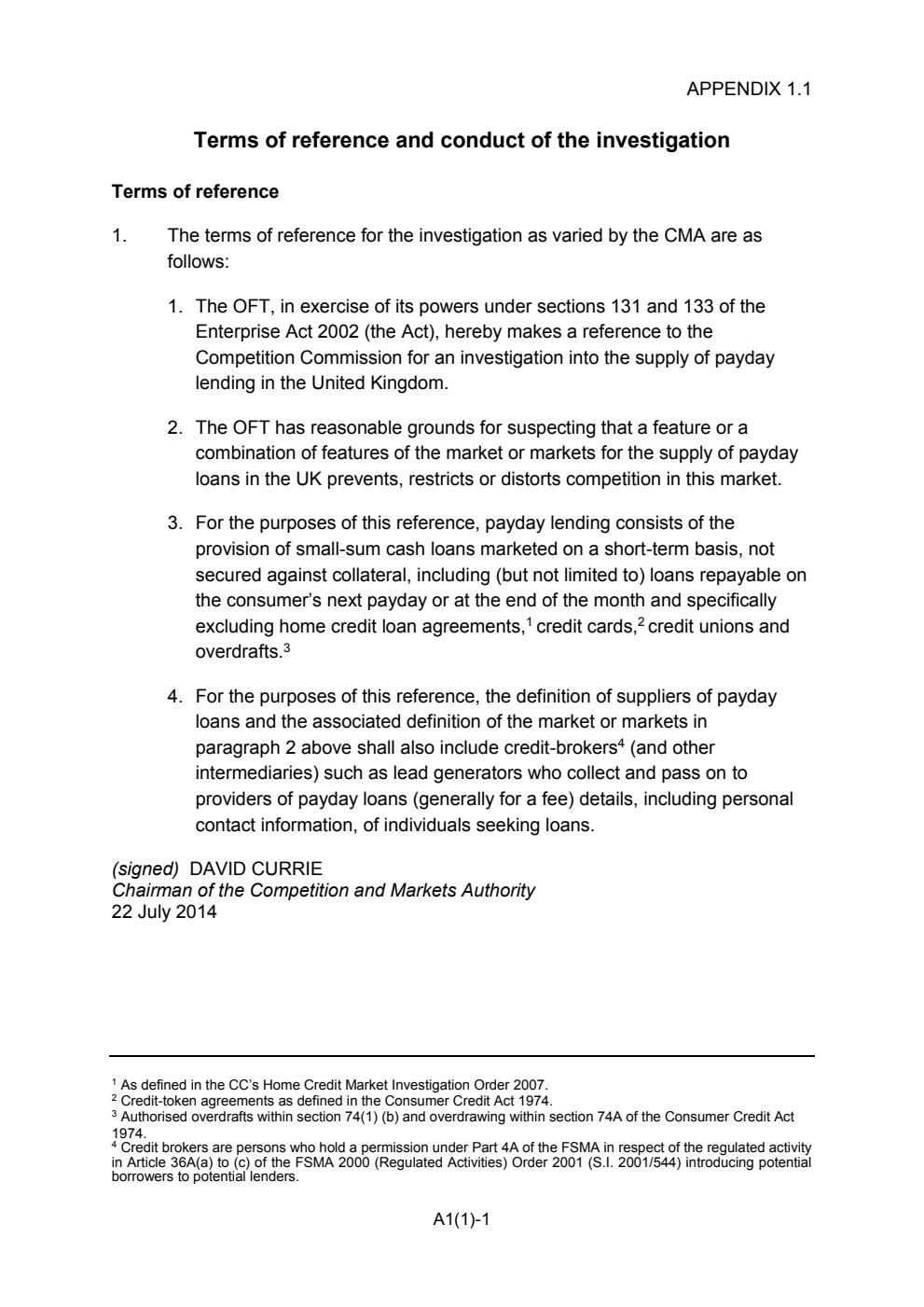 Payday lending market investigation. Appendices and Glossary