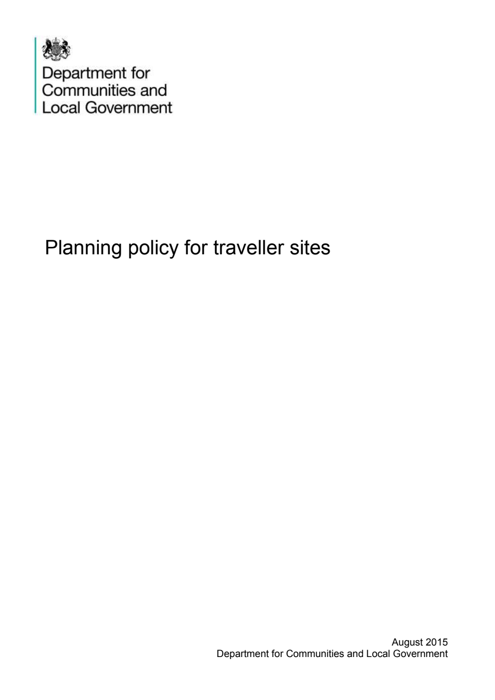 Planning policy for traveller sites (August 2015)