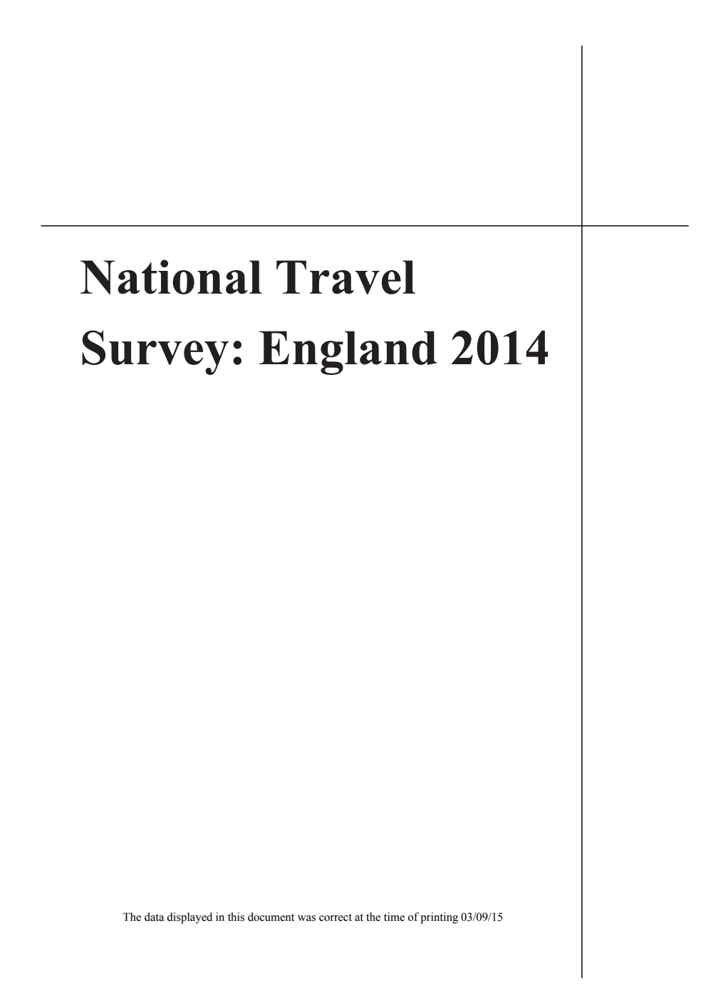 National Travel Survey: England 2014