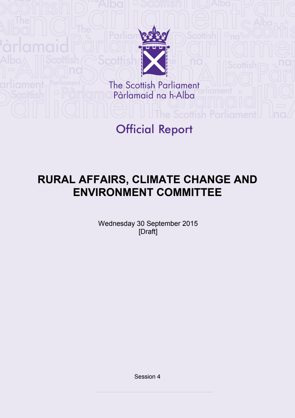 Rural Affairs, Climate Change and Environment Committee 29th Meeting 2015, 30 September 2015 [Draft]
