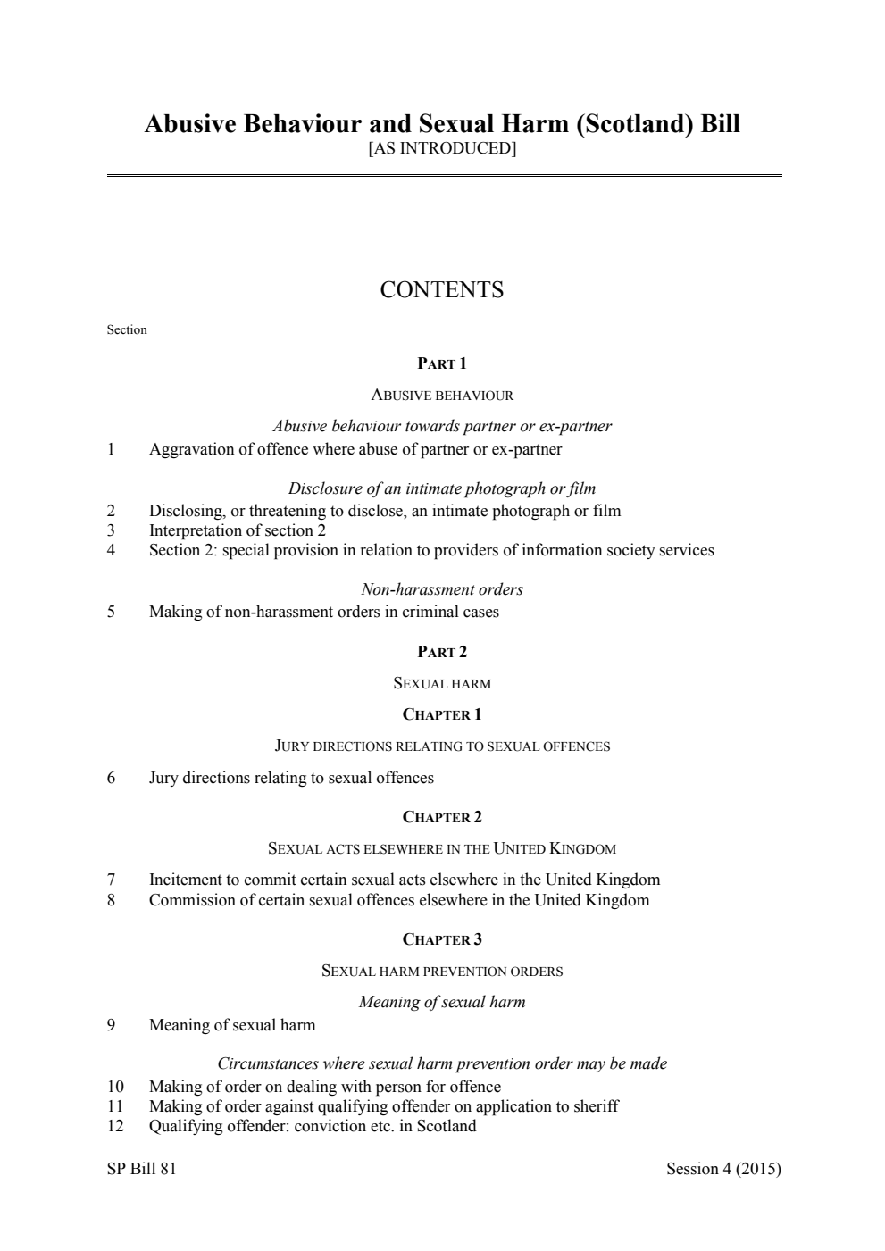 Abusive Behaviour and Sexual Harm (Scotland) Bill [as introduced]