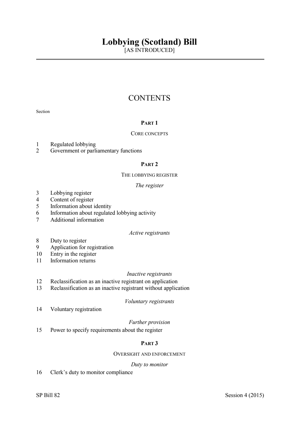 Lobbying (Scotland) Bill [as introduced]