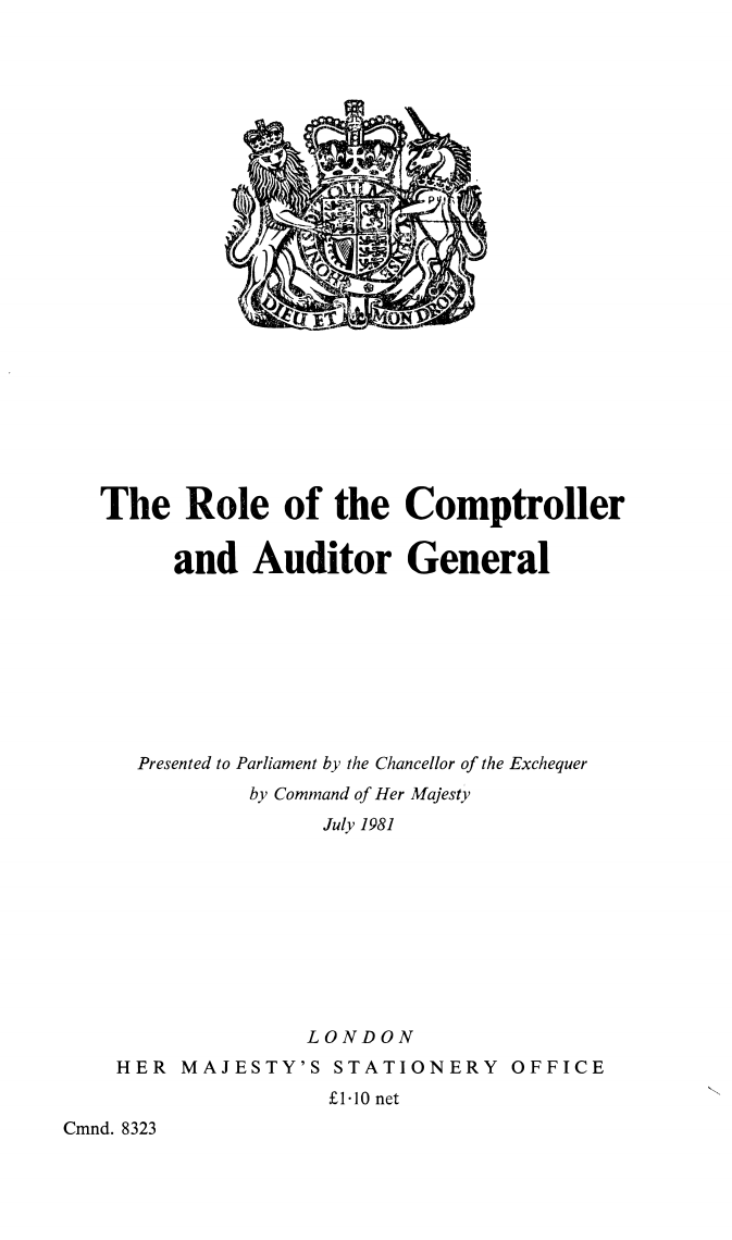 The Role of the Comptroller and Auditor General