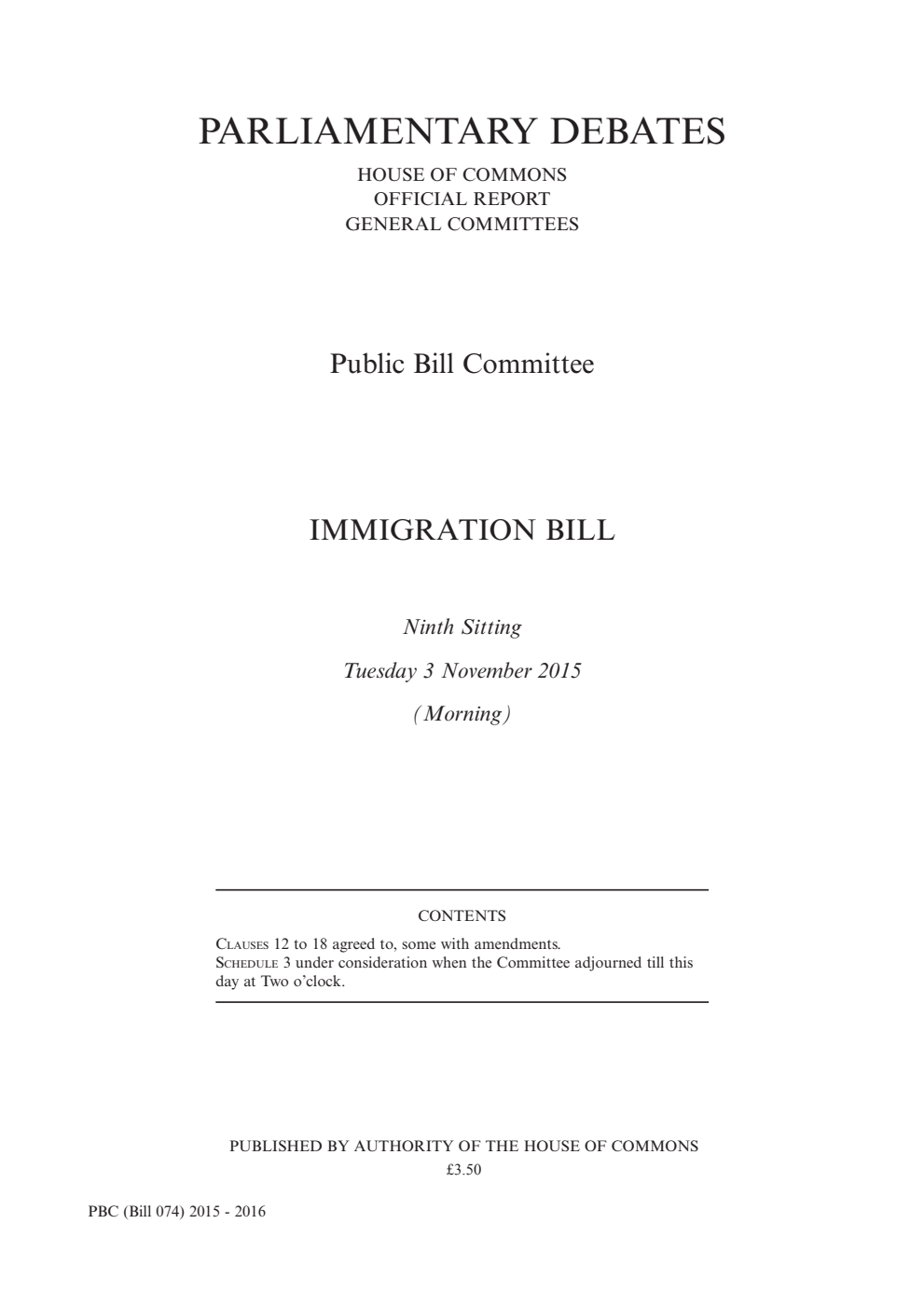 Immigration Public Bill Committee 9th Sitting 3rd November 2015 AM