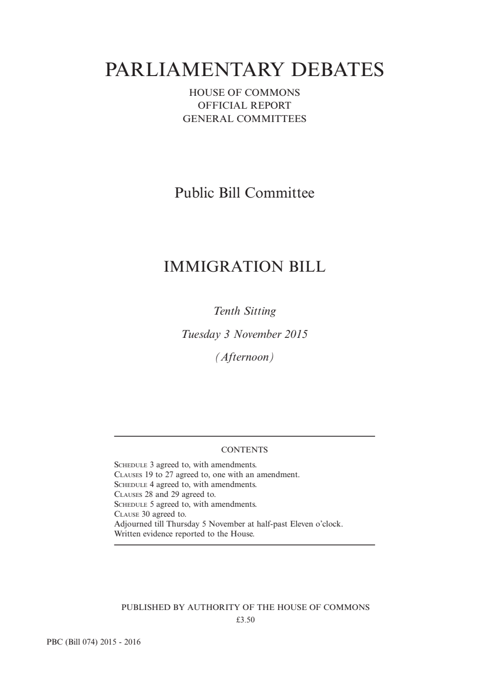 Immigration Public Bill Committee 10th Sitting 3rd November 2015 PM
