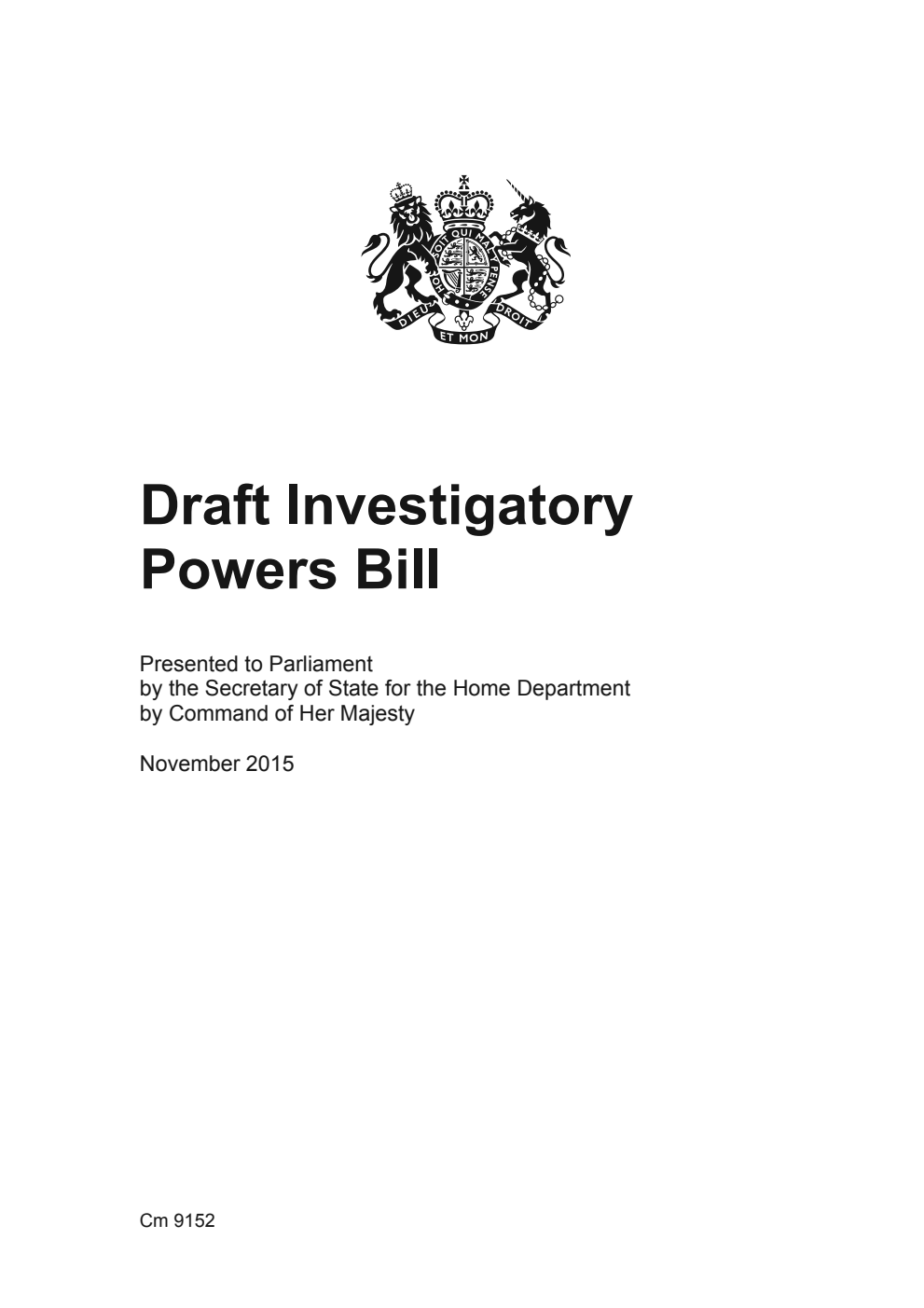 Draft Investigatory Powers Bill