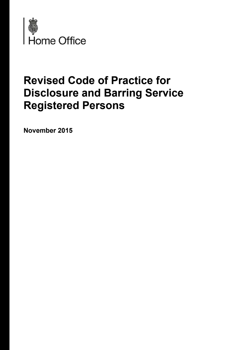 Revised Code of Practice for Disclosure and Barring Service Registered Persons