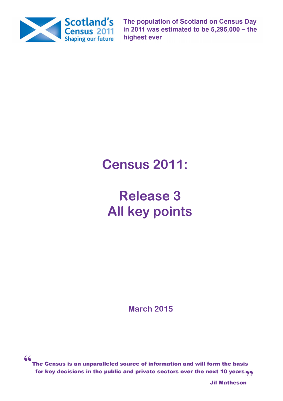 Census 2011: Release 3 All key points
